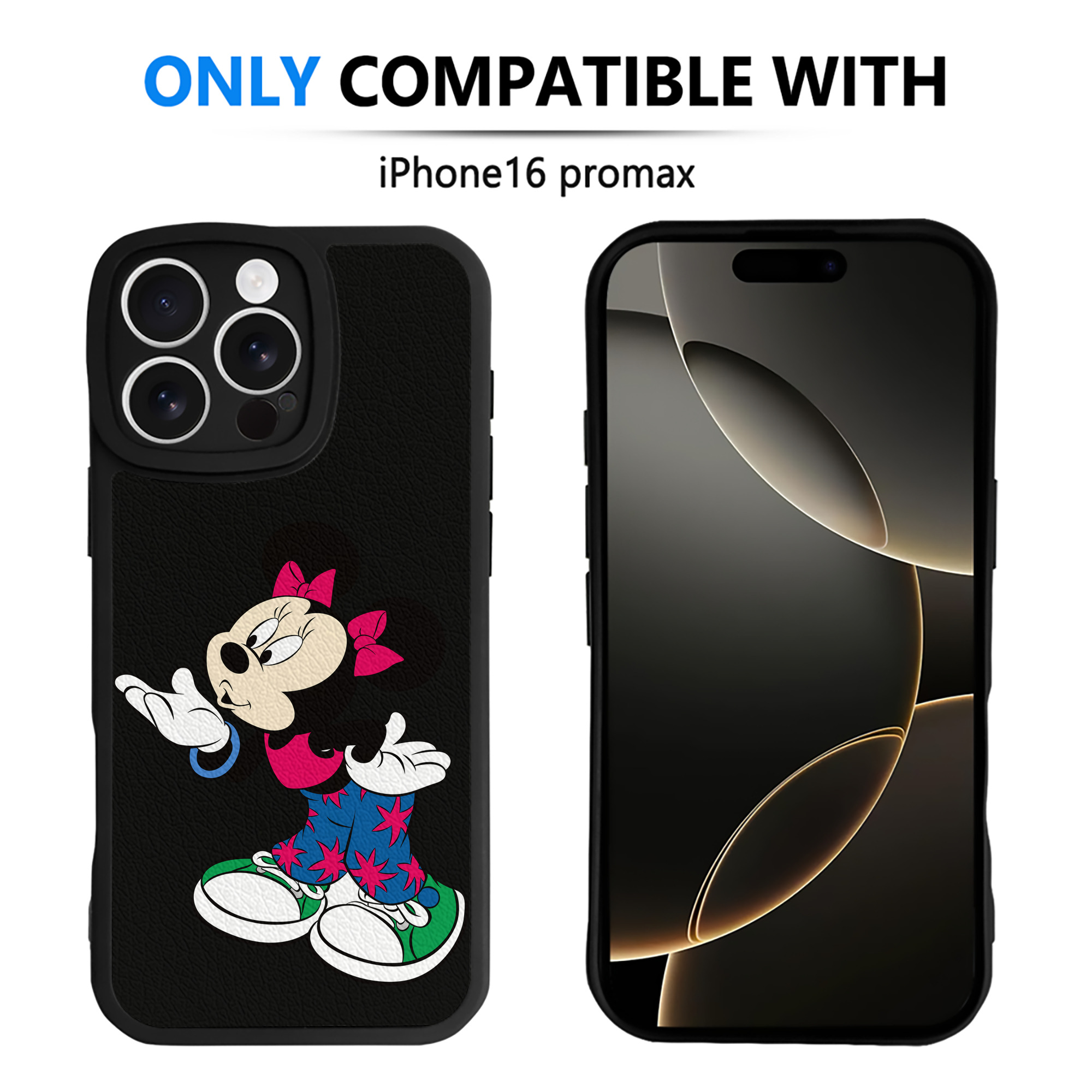 （画像用） ミッキーマウス Mickey Mouse 【iPhone 16シリーズ対応】シリコンスマホケース（レザー調） 材質：シリコン